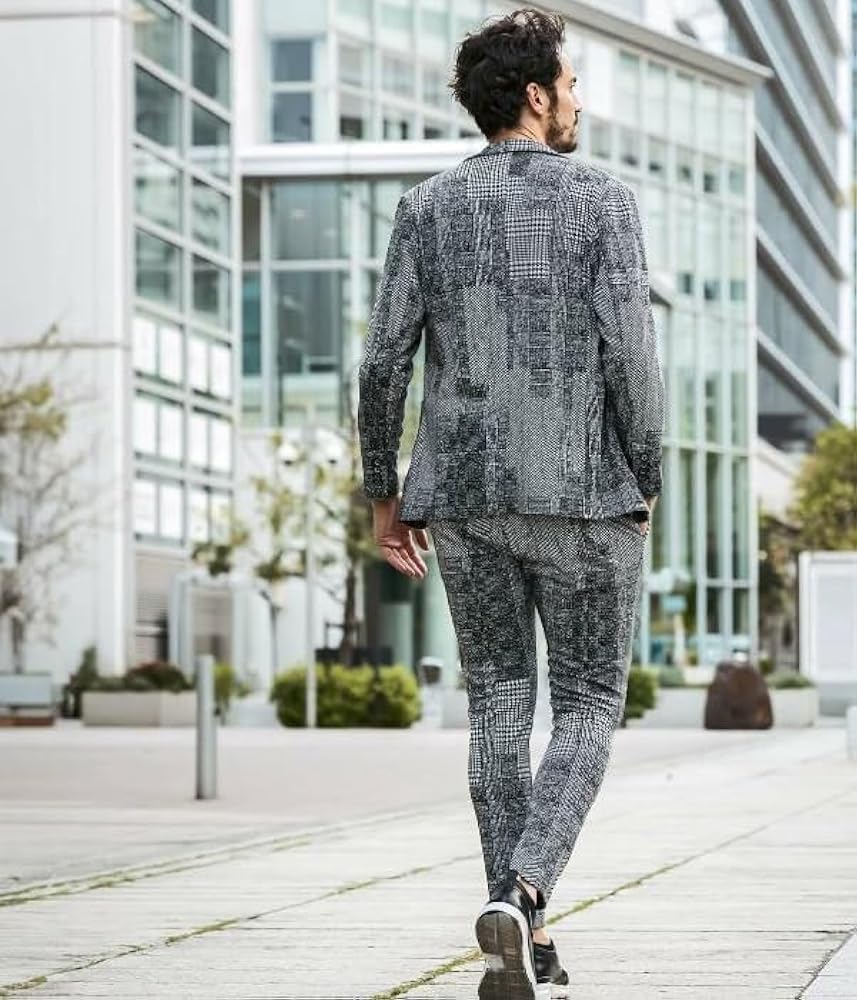 極美品 ウノピュウノウグァーレトレ クレイジーパターン テーラードジャケット 1PIU1UGUALE3 RELAX(ウノピゥウノウグァーレトレ リラックス